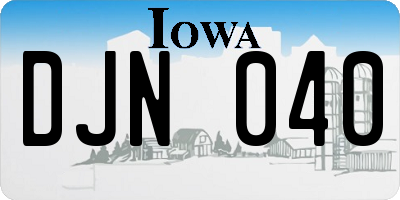 IA license plate DJN040