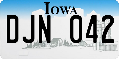IA license plate DJN042
