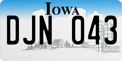 IA license plate DJN043