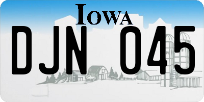 IA license plate DJN045