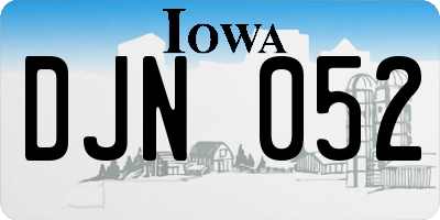 IA license plate DJN052