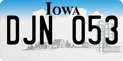 IA license plate DJN053