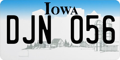 IA license plate DJN056