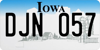 IA license plate DJN057