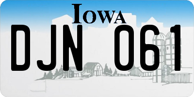 IA license plate DJN061