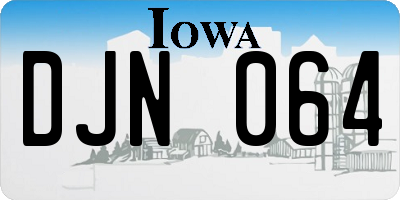 IA license plate DJN064