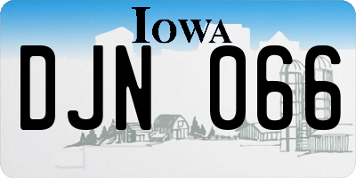 IA license plate DJN066