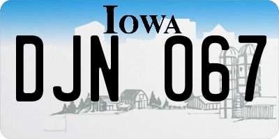 IA license plate DJN067