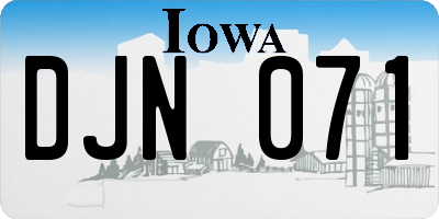 IA license plate DJN071