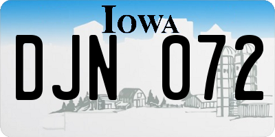 IA license plate DJN072