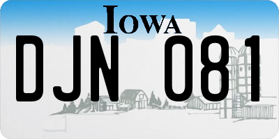 IA license plate DJN081
