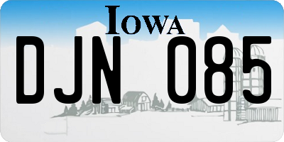 IA license plate DJN085