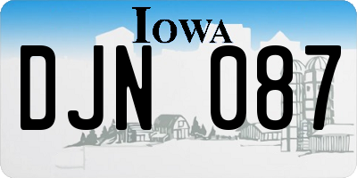 IA license plate DJN087