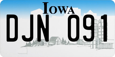IA license plate DJN091