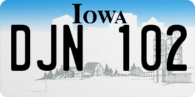 IA license plate DJN102