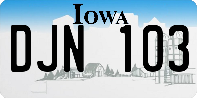 IA license plate DJN103