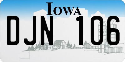 IA license plate DJN106