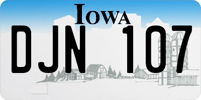 IA license plate DJN107