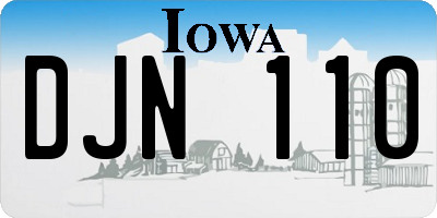 IA license plate DJN110