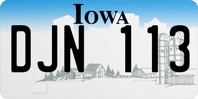 IA license plate DJN113