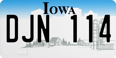 IA license plate DJN114