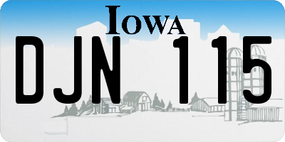IA license plate DJN115