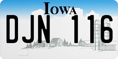 IA license plate DJN116