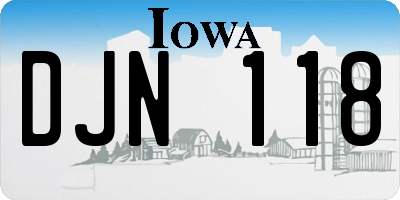 IA license plate DJN118