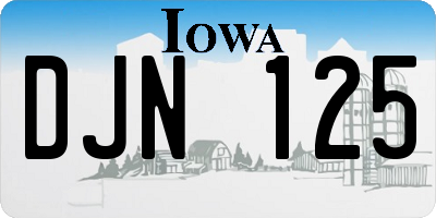 IA license plate DJN125