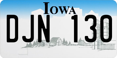 IA license plate DJN130
