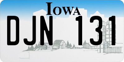 IA license plate DJN131