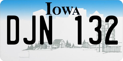 IA license plate DJN132