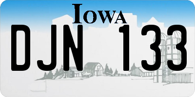 IA license plate DJN133