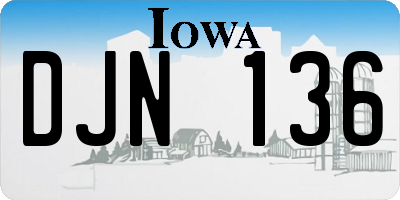 IA license plate DJN136