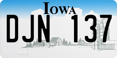 IA license plate DJN137