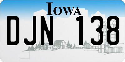 IA license plate DJN138