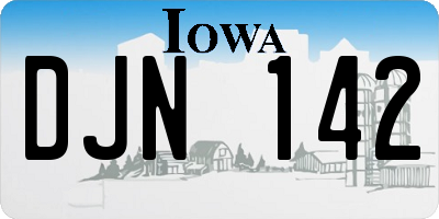 IA license plate DJN142