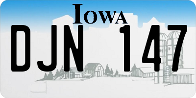 IA license plate DJN147