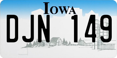 IA license plate DJN149