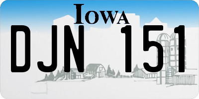 IA license plate DJN151