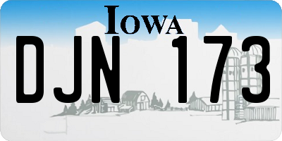 IA license plate DJN173