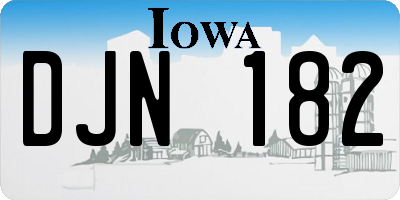 IA license plate DJN182