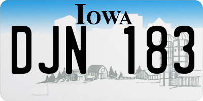 IA license plate DJN183