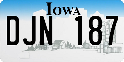 IA license plate DJN187