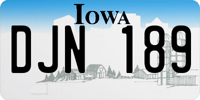 IA license plate DJN189