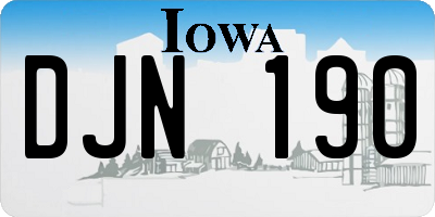 IA license plate DJN190