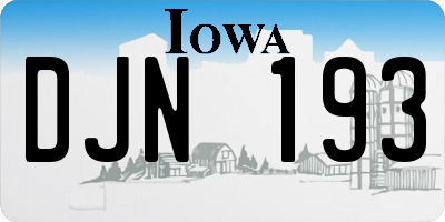 IA license plate DJN193