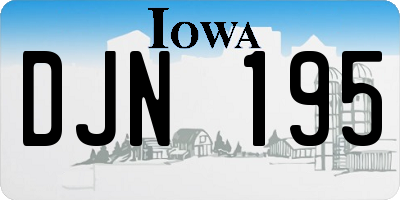 IA license plate DJN195