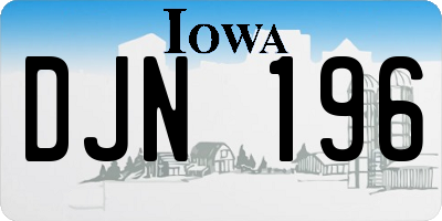 IA license plate DJN196