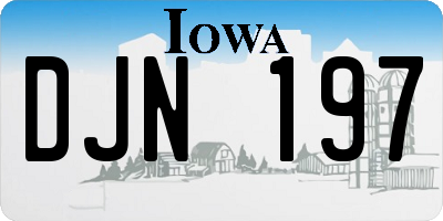 IA license plate DJN197